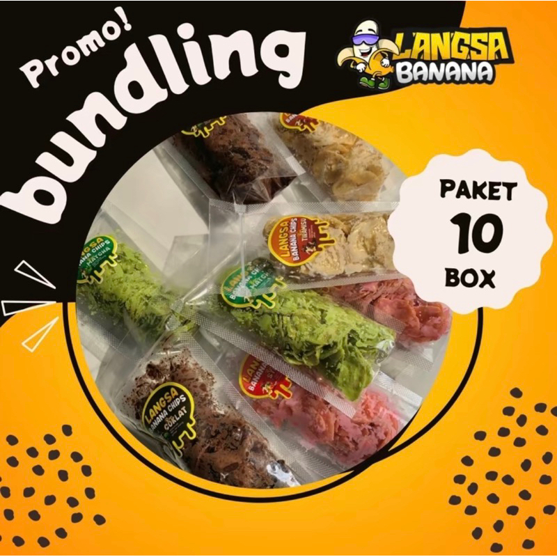 

PAKET BUNDLING 10 PCS KERIPIK PISANG LUMER uk 60gram