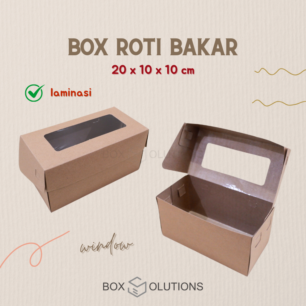 dus / box roti bakar / box mini robar WINDOW 20 x 10 x 10 cm isi 10 pcs (LAMINASI)