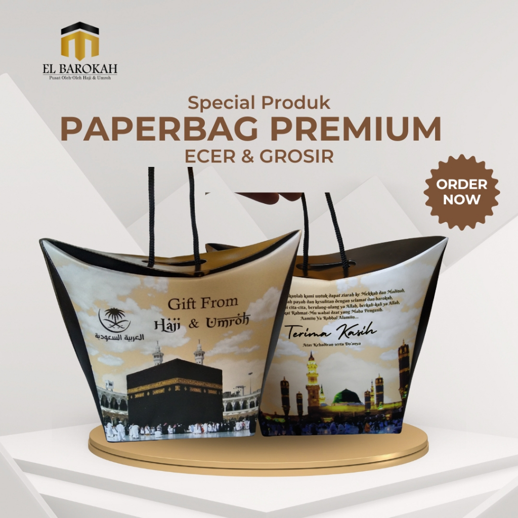 

1 Pack(Isi 50Pcs) Dus Tenteng Dus Tali Goodi Bag Paketan Oleh Oleh Hajji dan Umroh