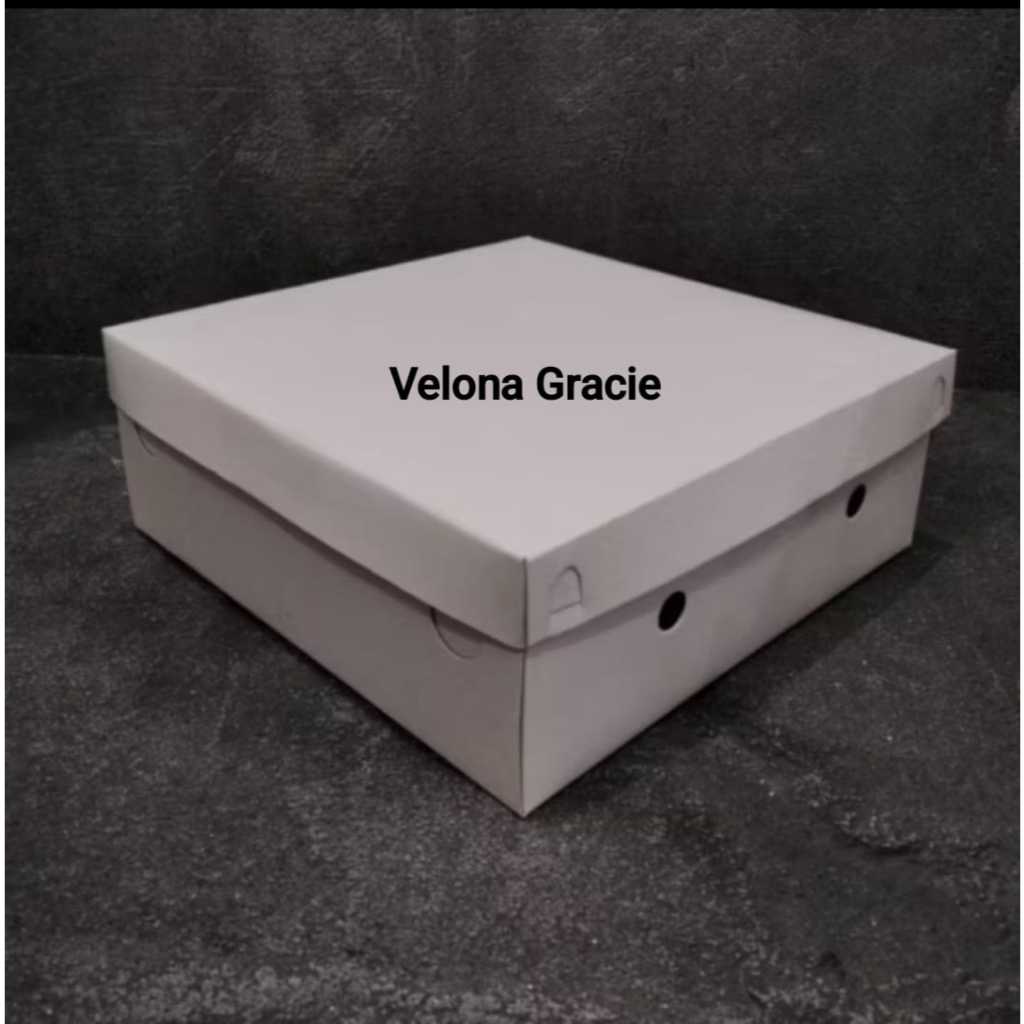 Dus 18x18 Putih Polos Tutup Pisah Selip 350 gram / 400 gram Box Kotak Box Nasi Katering