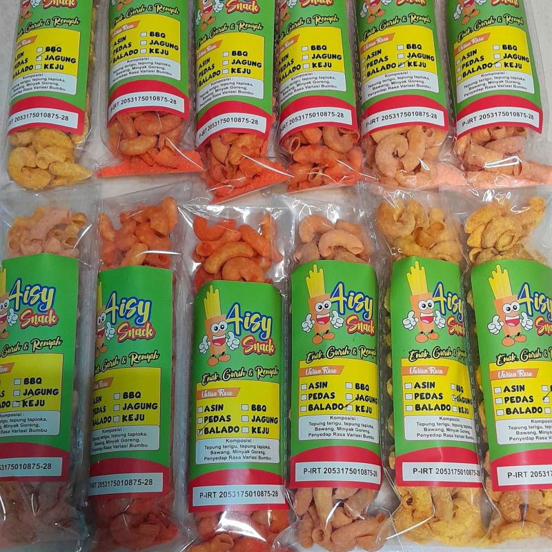 

RB PAKET MAKARONI BANTET 20 BUNGKUS 30gr TERMURAH AISY SNACK