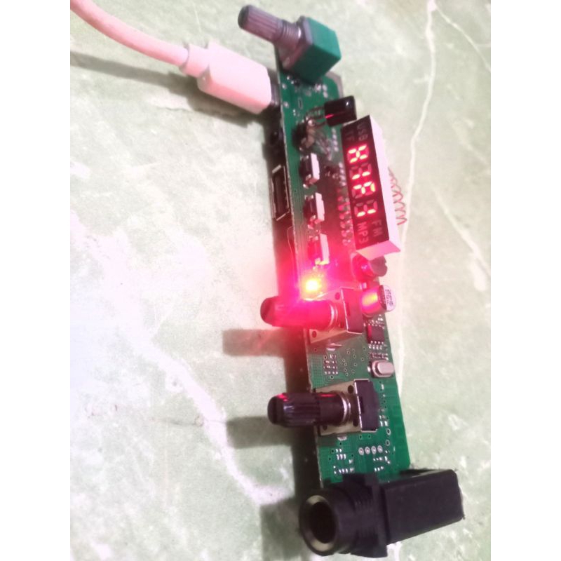 Modul Music Box FLECO Bluetooth indikator digital led Mic Karaoke Mp3 Memory card Aux