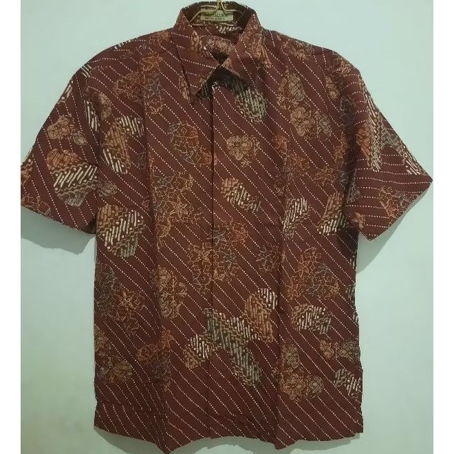 Kemeja Batik Pria ARTHALOKA (preloved) (15) (Ukuran L) (Maroon) (NO DEFECT)