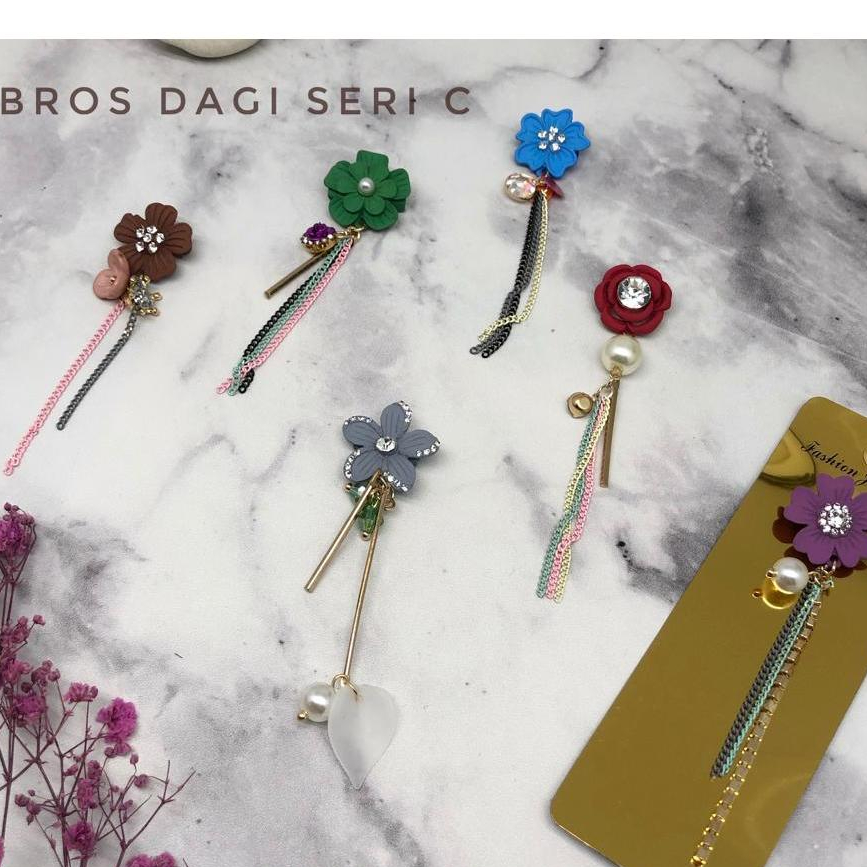 Bros bentuk bunga pin baju bahan aksesoris hijab jilbab