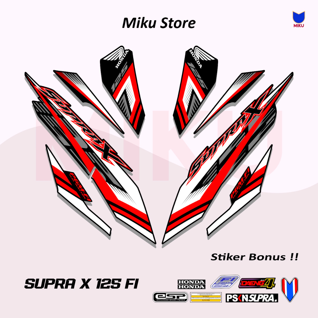 STRIPING STIKER STICKER SP69D MOTOR HONDA SUPRA X 125 FI 2021 2022 VARIASI SIMPLE GRAFIS RACING