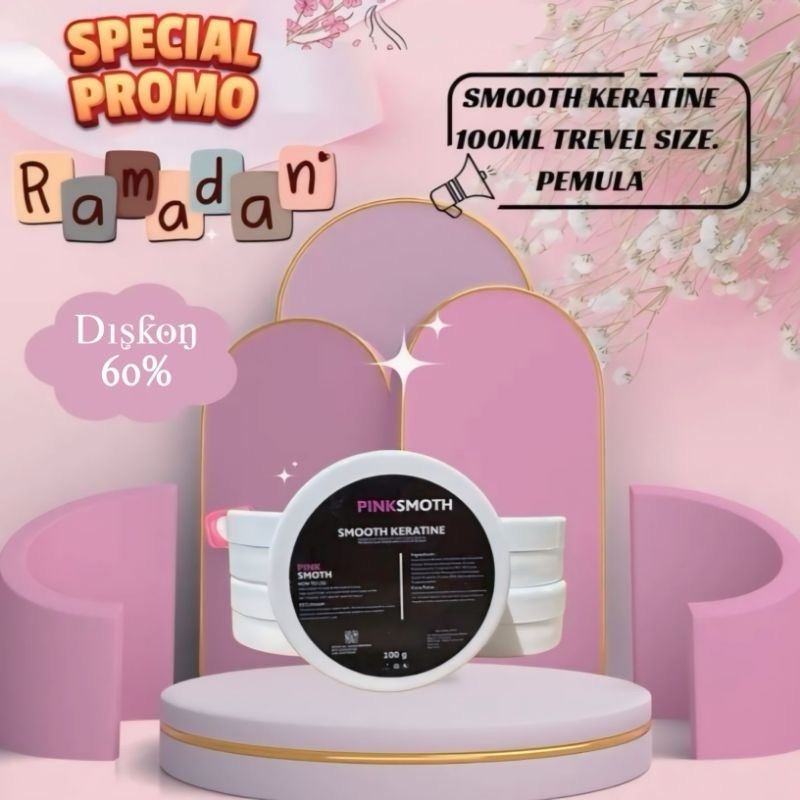 BPOM - Smothing Keratin Rambut Pinksmoth Travel Size 100ml