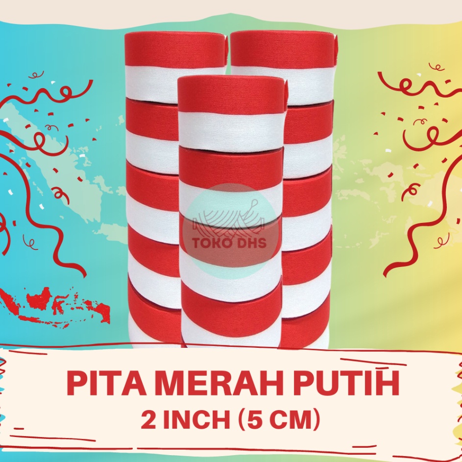 

TERBARU PITA MERAH PUTIH 2 INCH 5 CM PITA KAIN