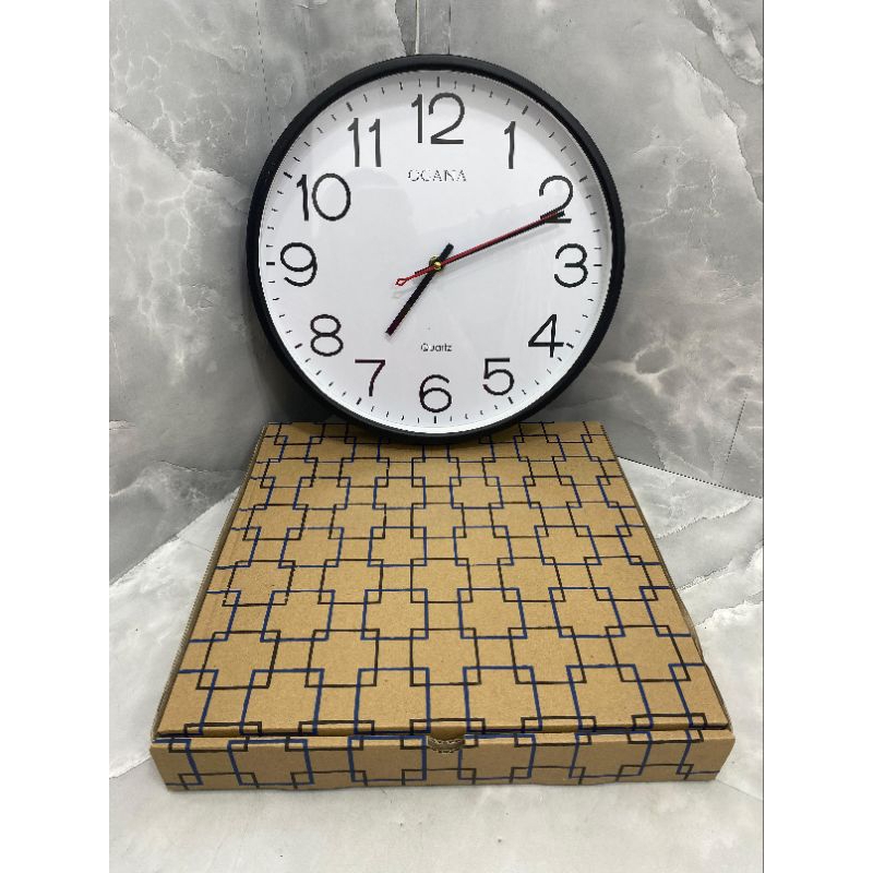 JAM DINDING OGANA JUMBO POLOS JAM OGANA 8888 MOTIF KAYU  JAM DINDING ANALOG POLOS