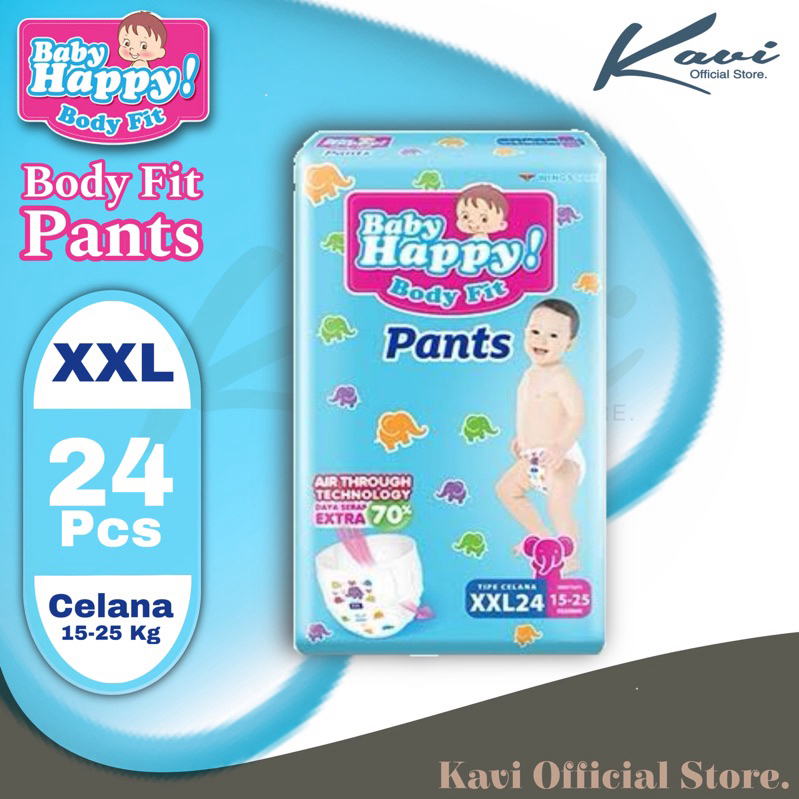 Baby happy Pants XXL24 - Pampers / Popok Bayi Celana Ukuran XXL Isi 24 - Kavi Official Store.