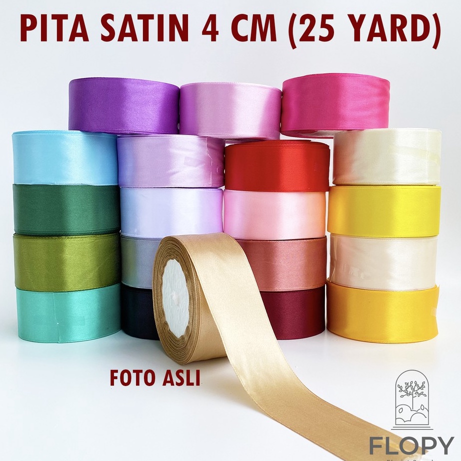 

SPESIAL DISKON 1 Roll Pita Satin 4 cm 25 yard 22 meter