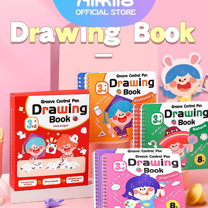 

GROSIR READY Aimilo Buku Gambar Anak 1 Paket 4 PCS Buku Coloring Book Tema Buku Mewarnai 3 Tahun