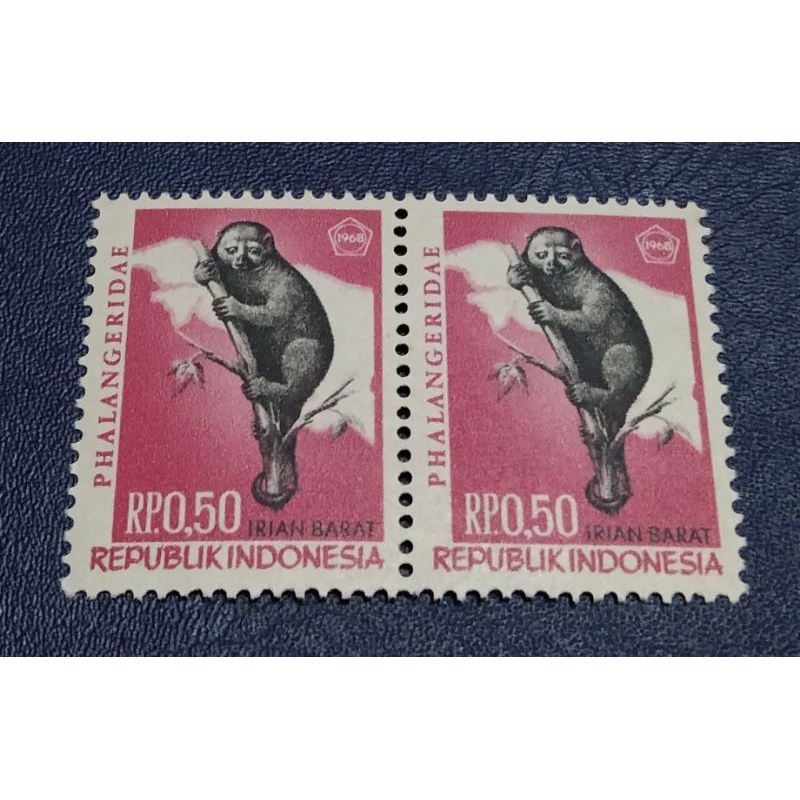 

Prangko Lawas IRIAN BARAT Flora-fauna 0,50 Rupiah Blok 2(2 keping) Thn 1968