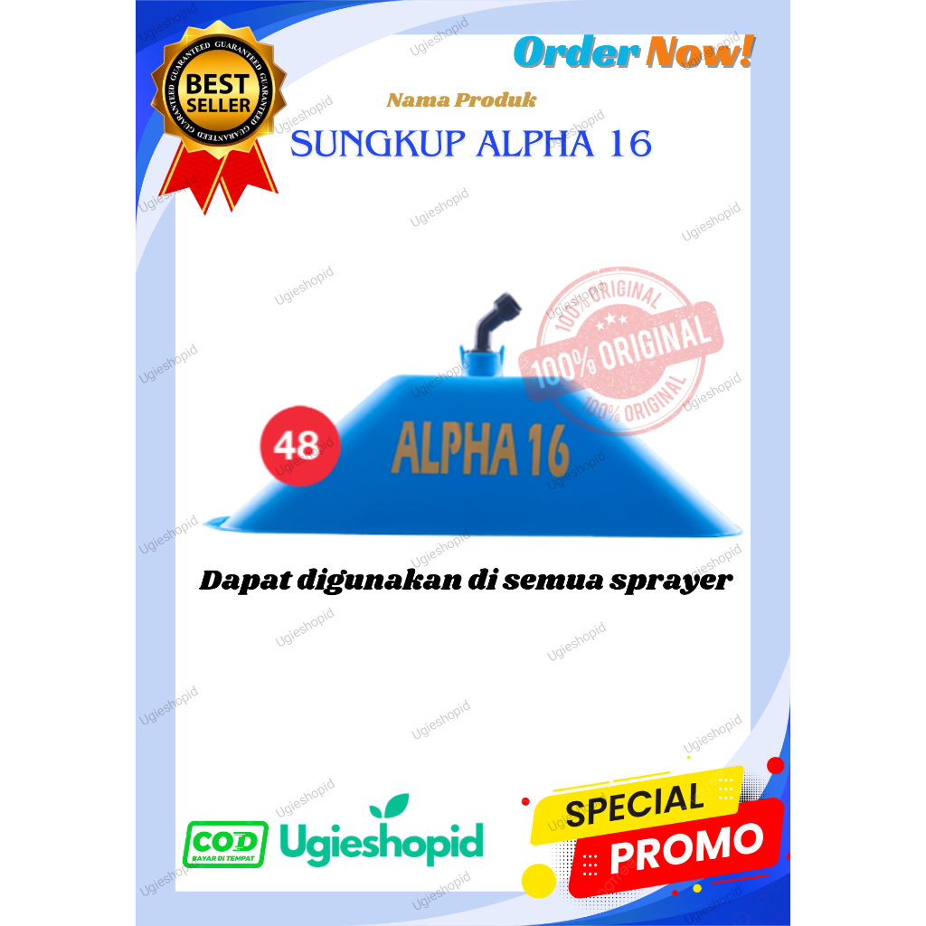 Sungkup sprayer Manual / Elektrik - Corong  tengki Alpha 16 ORIGINAL + FREE Nozzle Kipas