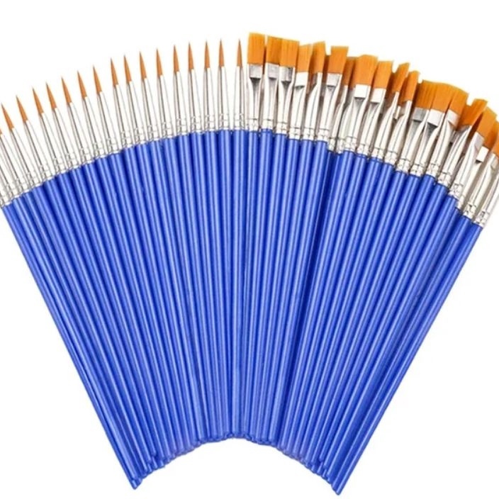 

PERFECT Kuas Lukis Flat Brush Body Painting Bahan Nilon Warna Biru