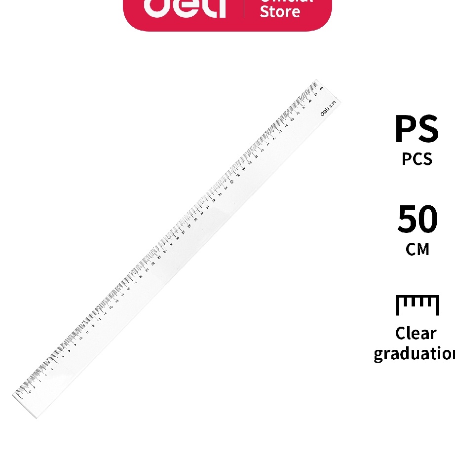 

AYO BELI Deli Penggaris tahan gores dan akurat tahan gores tembus pandang bening 5Cm E625