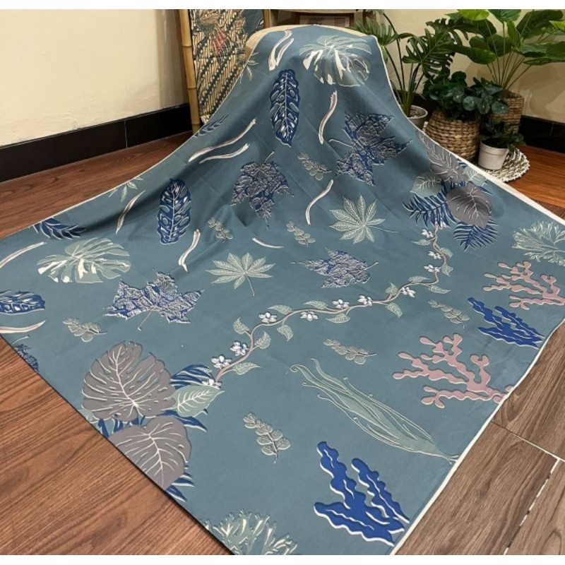 TERLARIS KAIN BATIK LAWEYAN SOLO DAUN ECOPRINT TOSCA KODE 157