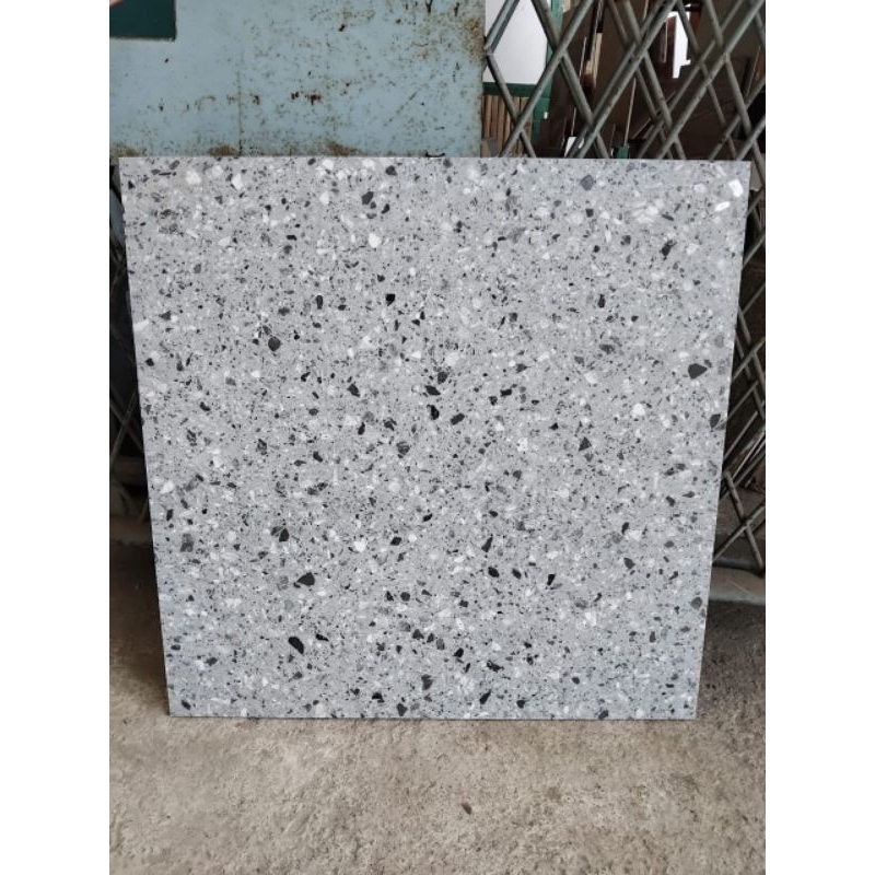 keramik 60x60 MOTIF TERAZO ABU GREY KASAR TERASO / TERASSO