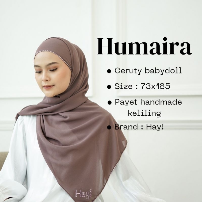 Humaira Pashmina hijab Humaira sifon ceruty babydoll premium manik payet tepi pesta kondangan Humair