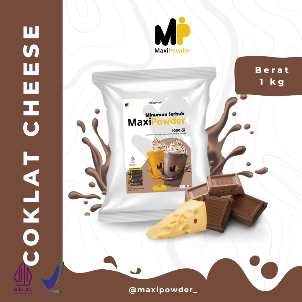 

Bubuk Minuman Rasa Coklat Cheese 1kg / Minuman Kekinian Coklat Cheese Termurah / MaxiPowder