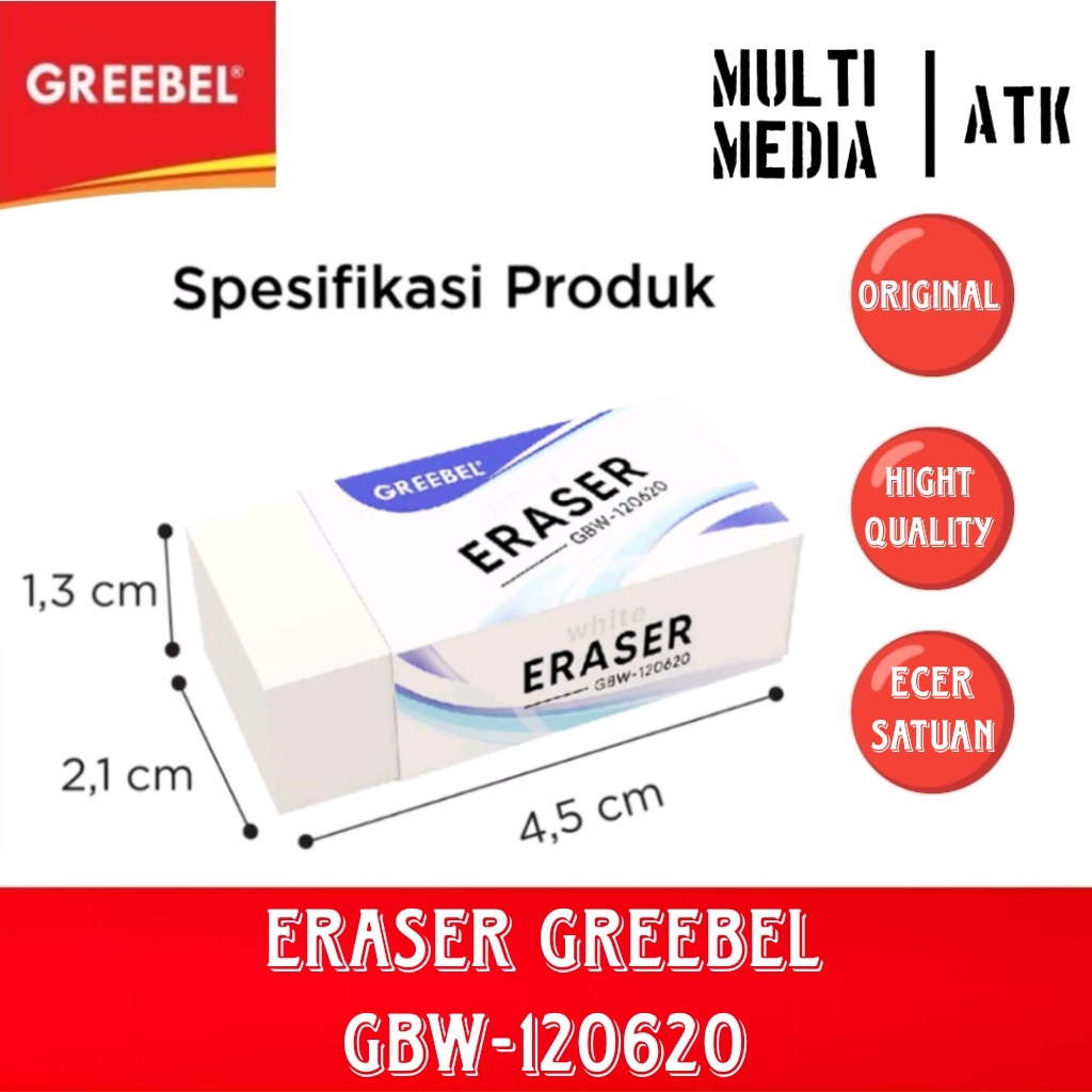 

(SATUAN) GREEBEL GBB-141820 GBW-120620 ERASER 1 PCS / PENGHAPUS / SETIP