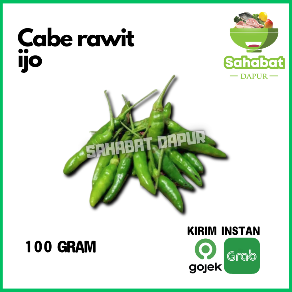 

Cabai Rawit Hijau/Cabai Rawit 100gr Sahabatdapur