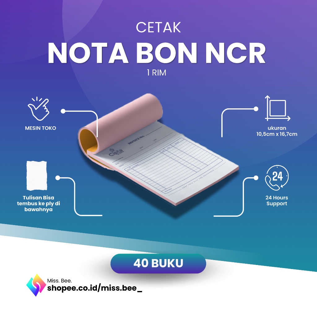Termurah Nota Bon Faktur Surat Jalan Kwitansi Custom 2 ply - 3 ply Rangkap