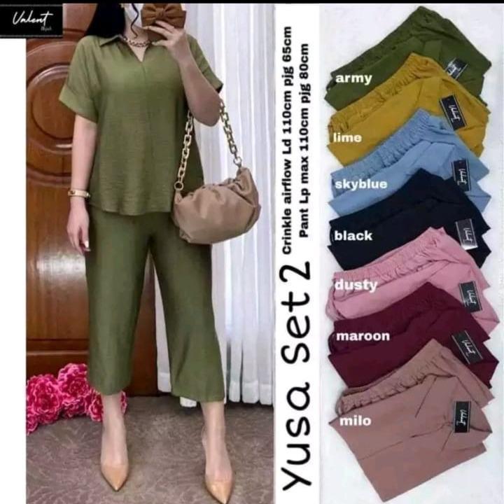 One Set Yusa Matt Crinkle Airflow Bintang Collection