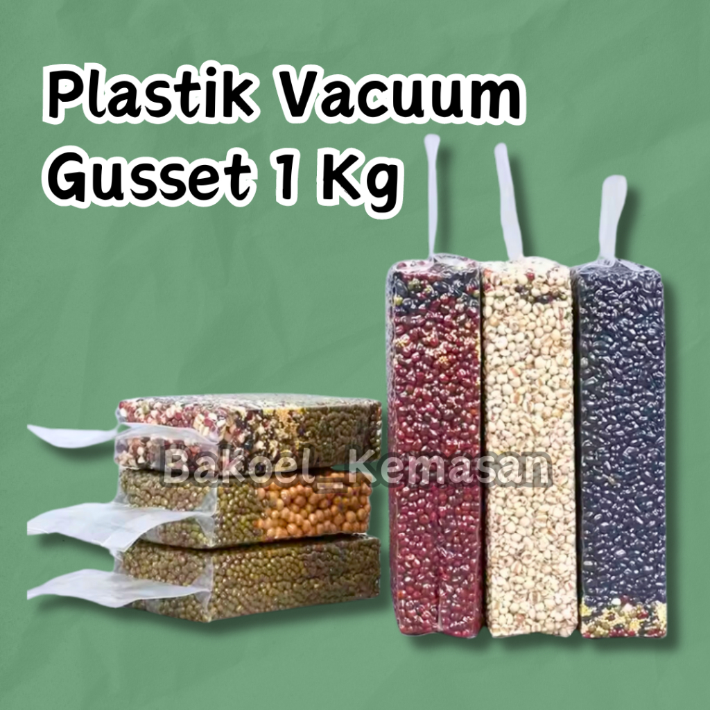 Kantong Kemasan Plastik Vacuum Gusset Nylon Beras / Snack Cemilan / Bubuk