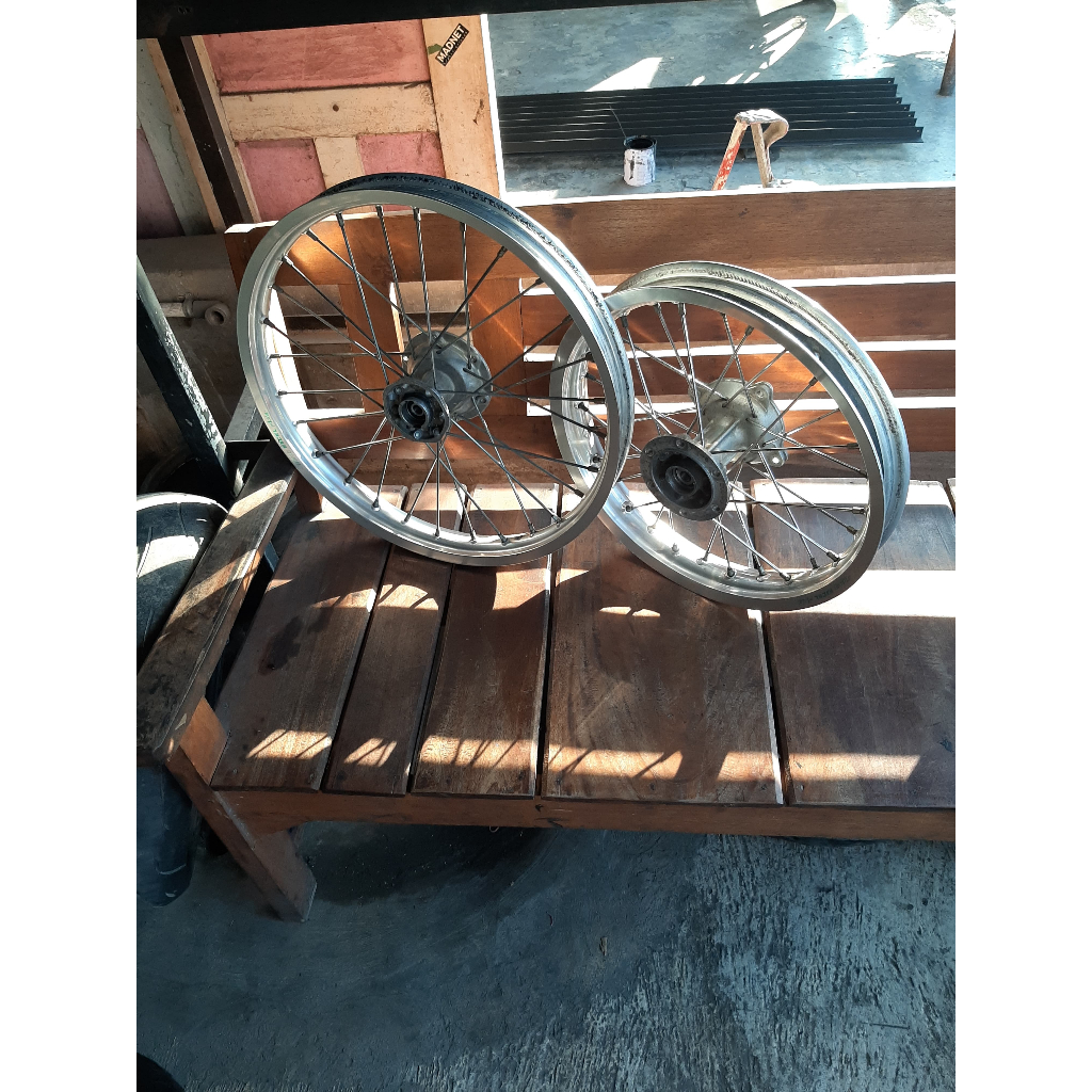 Roda Set KLX Velg Takasago Excel Asia Ring 16/19 Tanpa Ban Tromol Ori