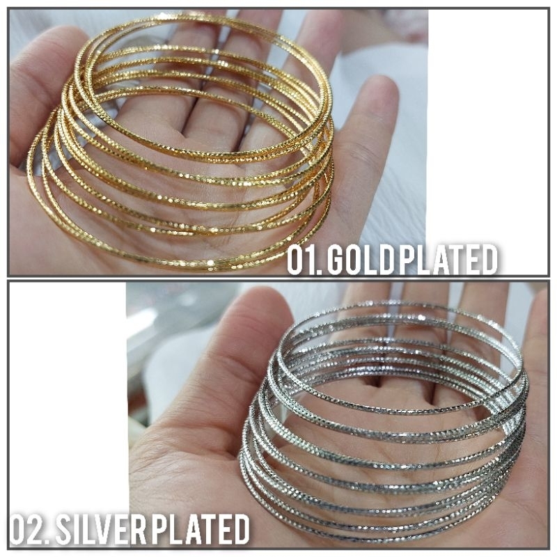 GELANG KERONCONG ISI 12 GOLD PLATED SILVER PLATED