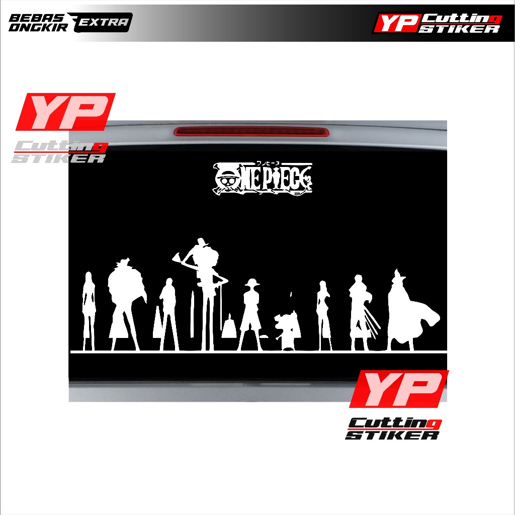 stiker kaca mobil belakang sticker kaca mobil one piece shp