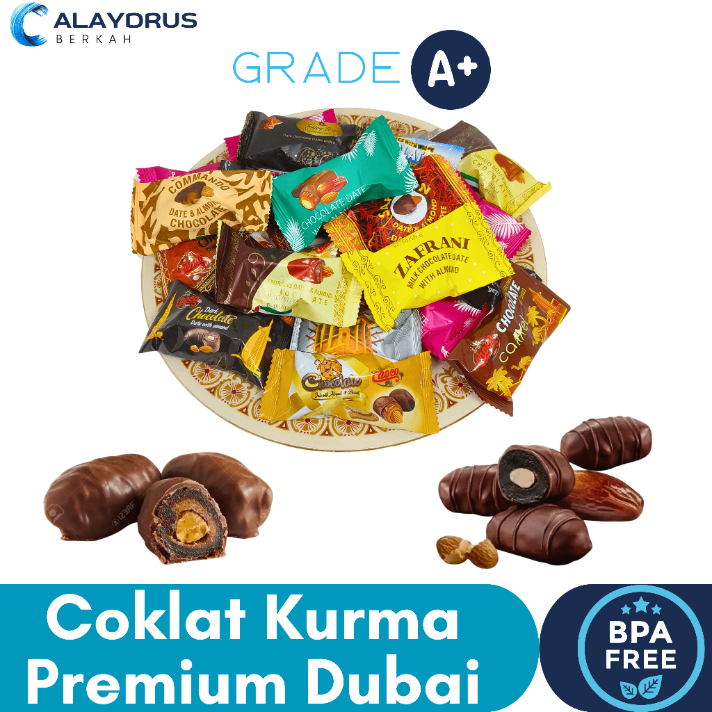 

Coklat Kurma Almond Arab Dubai Premium 1Kg Asli | Cokelat Korma Lebaran dan Oleh-Oleh Haji Umroh