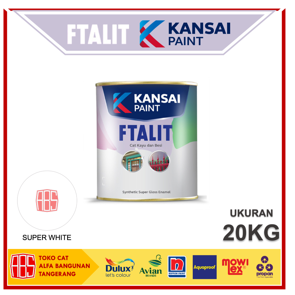 Cat Kansai Paint FTALIT 20KG - Cat Kayu dan Besi - Super White