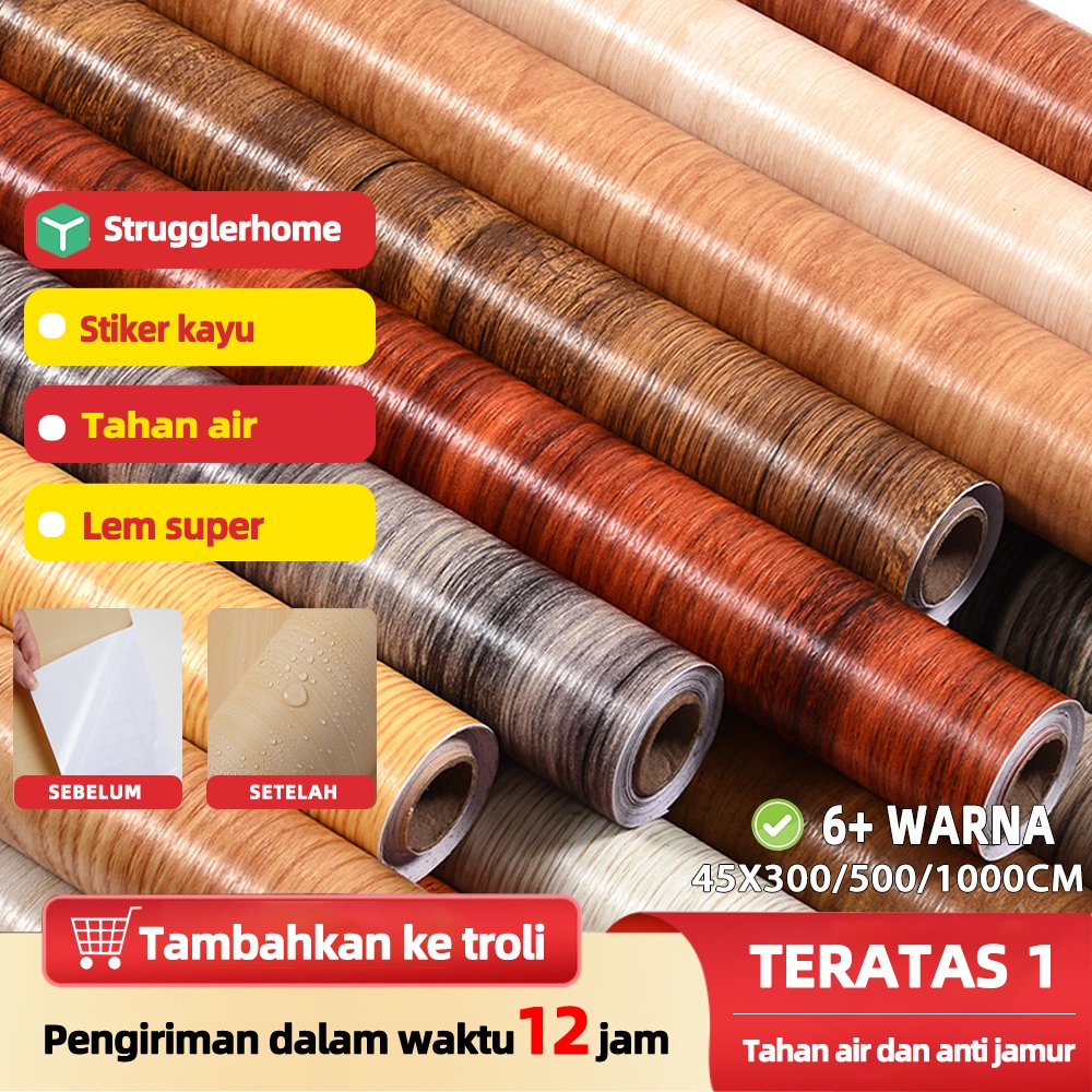 【strugglerhome】stiker motif kayu wallpaper lemari stiker motif kayu furniture stiker dinding motif k