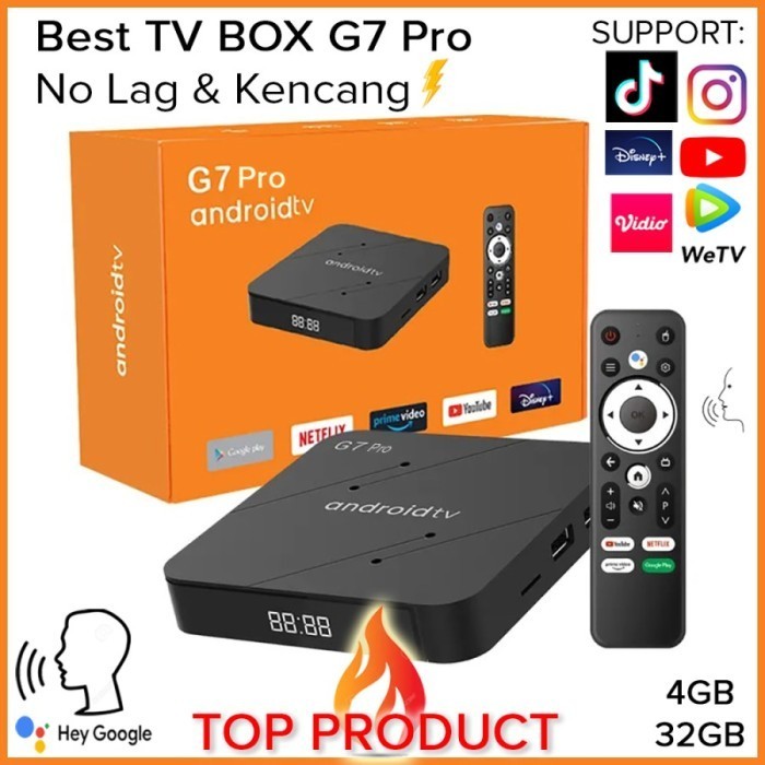 Bisa Netflix Tv Android TV Box G7 Pro 4GB/32GB 4K HDR Voice Wifi 5G Smart TV Box STB 4/32 GB