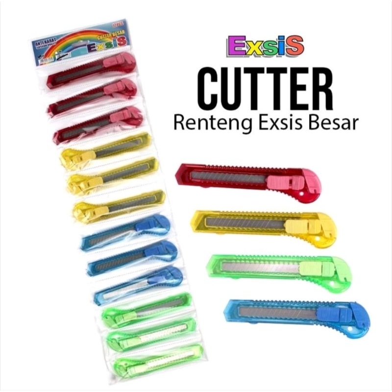 

12pcs Cutter Bening Besar Transparant/Pisau Cutter