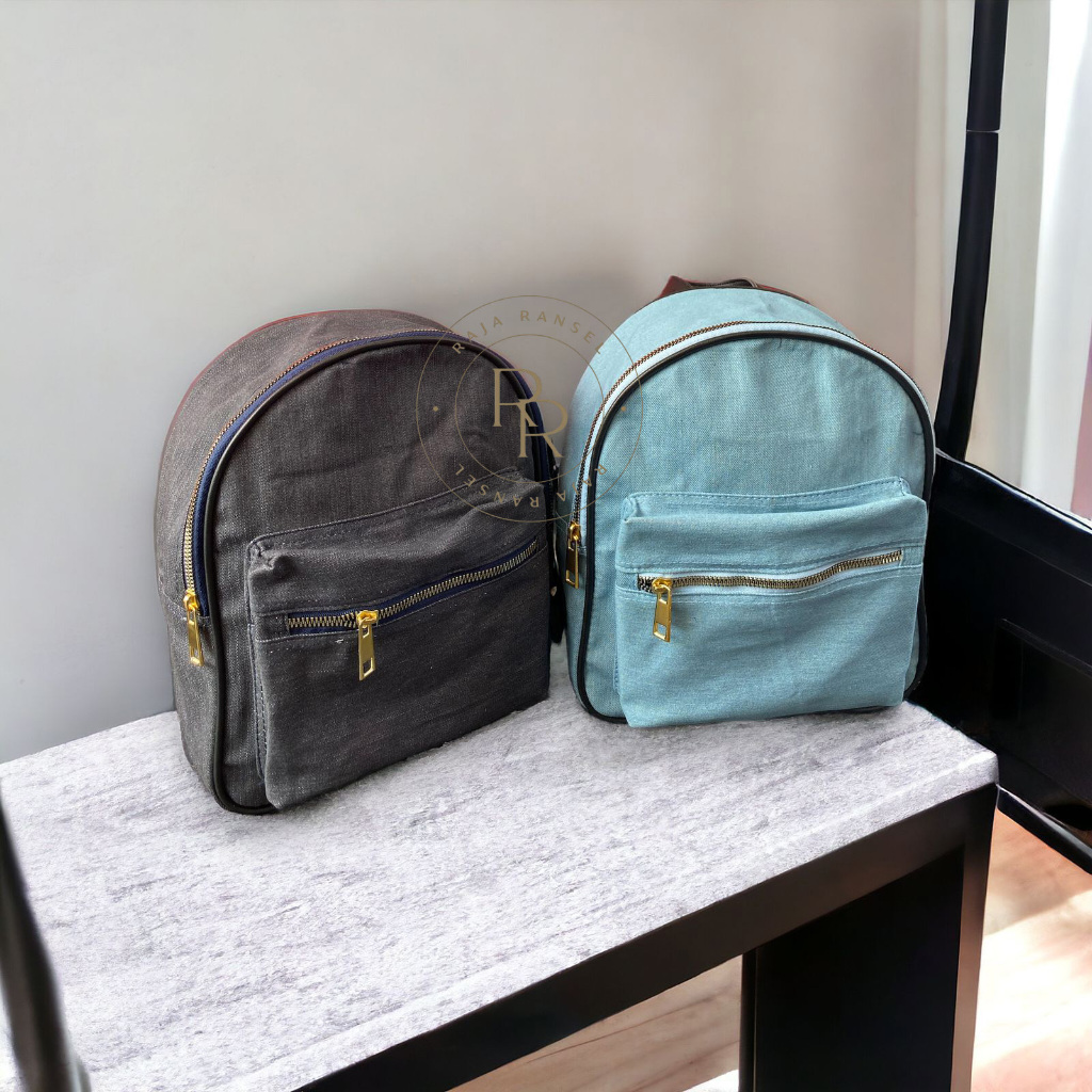 RajaRansel - Liona - Tas Jeans Mini Backpack / Tas Jeans Denim Premium Terbaru