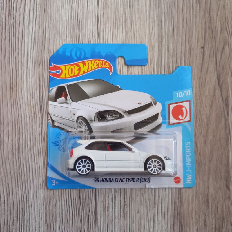 hot wheels honda civic type r ek9 putih short card sc