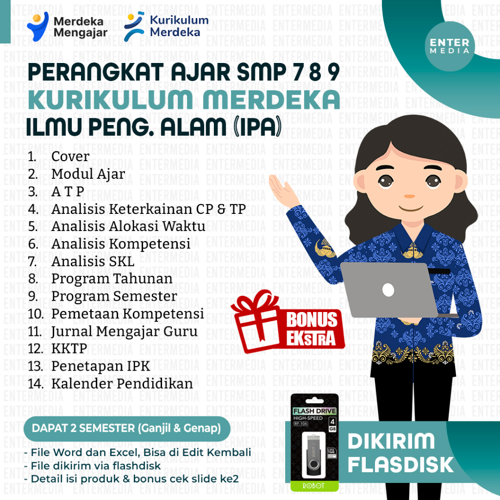 Perangkat Ajar SMP IPA Kelas 7 8 9 Kumer Modul Pembelajaran Kurikulum Merdeka VII VIII IX IKM