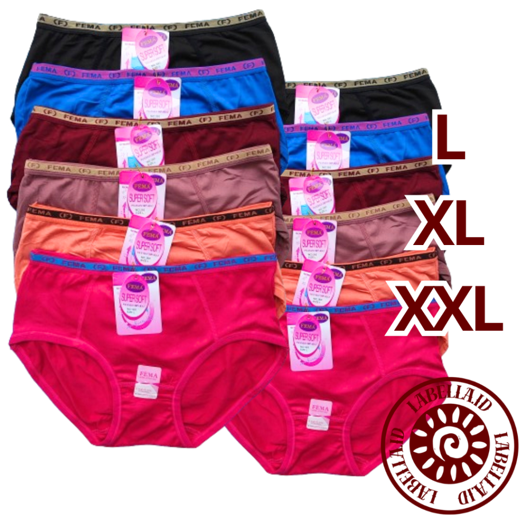 PAKET 12Pcs Celana Dalam CD Wanita Cewek IMPOR Fema SIZE M L XL XXL LAB96