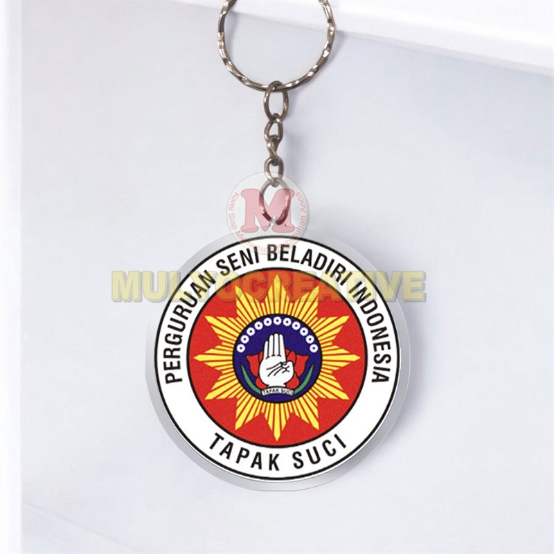 Ganci Tapak Suci Akrilik Dua Sisi Bolak Balik Gantungan Kunci Keychain Tapak Suci