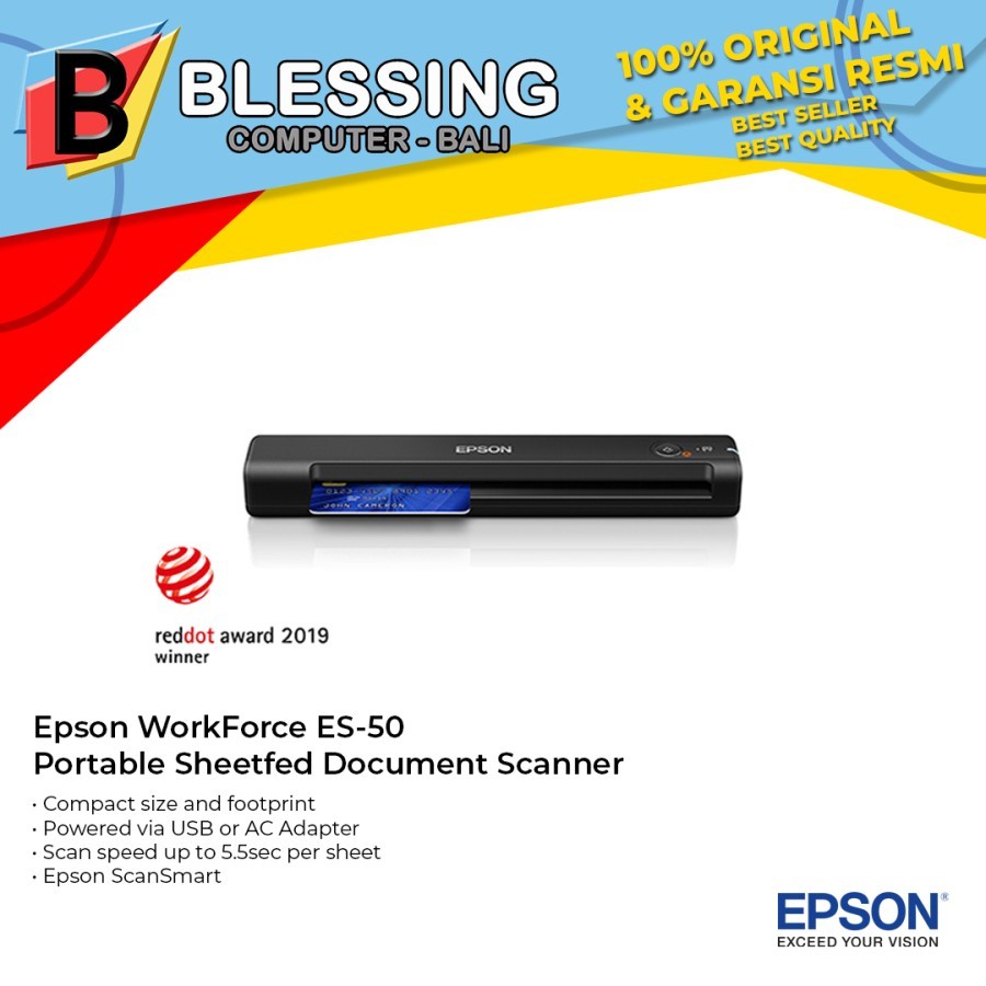SCANNER EPSON ES50 / Epson WorkForce ES-50 Portable Document Scanner
