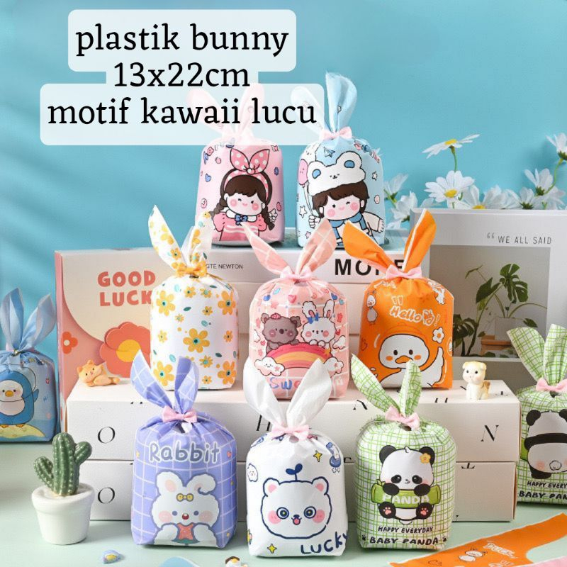 

10PCS Plasti rabbit goddie bag plastik lucu cookies plastik character lucu size S 10pcs RB05