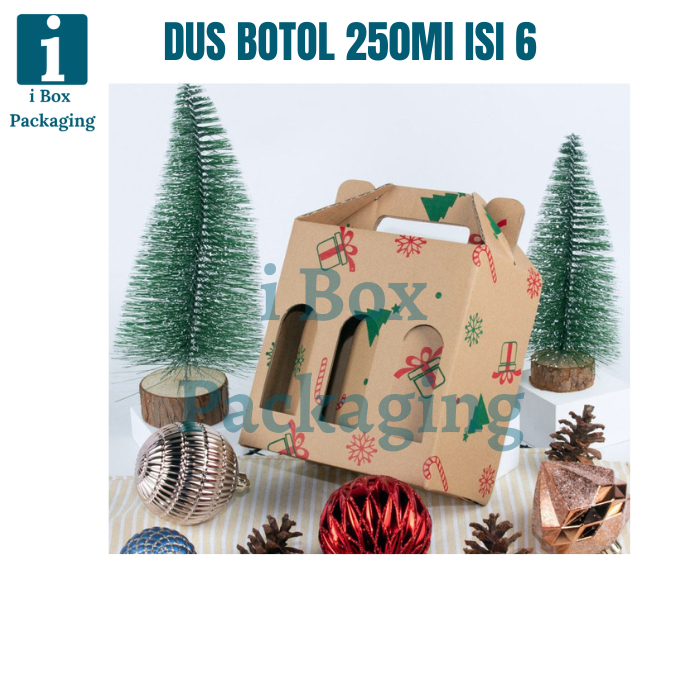 

[ 10 pcs ] Dus Botol Kale 250ml Isi 6 Natal Box Kardus Kemasan Parcel Minuman Merry Christmas