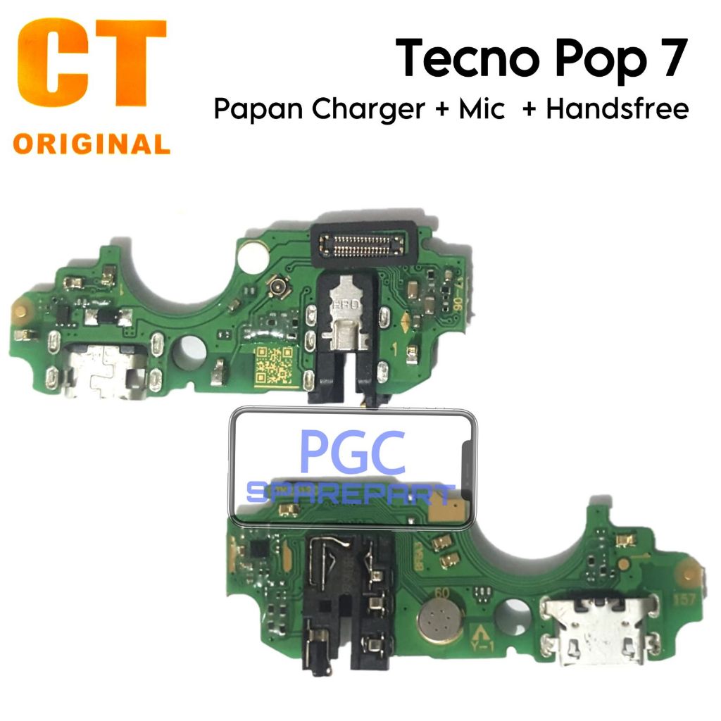 Papan Konektor PCB Charger Mic + Handsfree Tecno Pop 7 / Pop7 / BF6 - Flexible Flexibel Fleksibel Fl