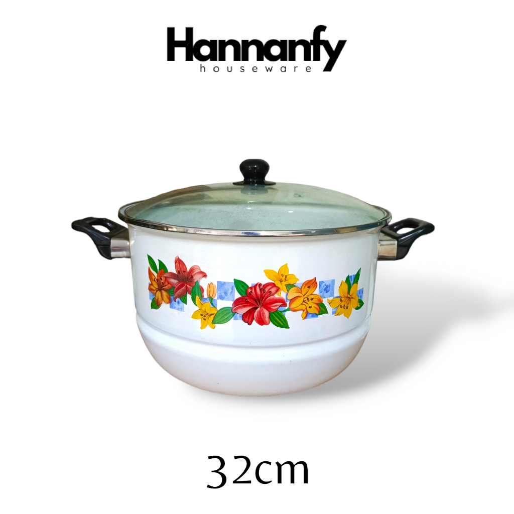 Stock Pot Panci Besar Enamel Tebal 32cm