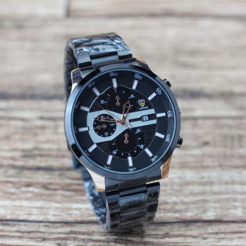Jam tangan pria Leopard 8004 tali rantai