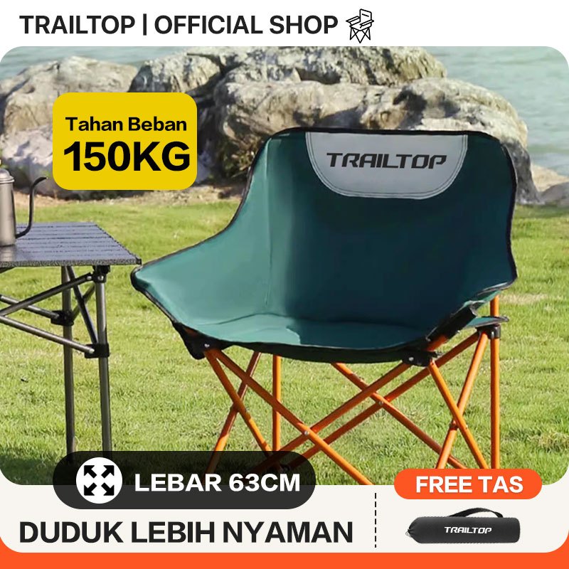 TrailTop Kursi Camping Bulat Kursi Lipat Outdoor Tahan Air Tahan Aus Dan Tahan Sobek Beban 150kg