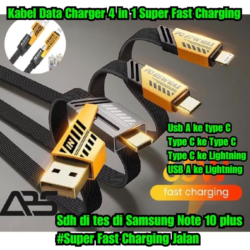 Kabel Data 4 IN 1 kabel charger 4 in 1 Usb Type C Type L type c to type c Usb to type c Usb to L Typ