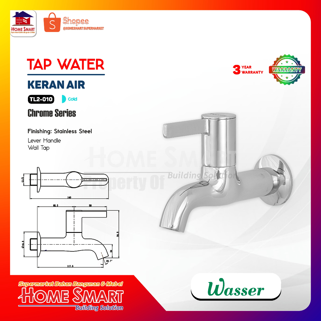 Kran Dinding Wasser TL2-010 - Dingin